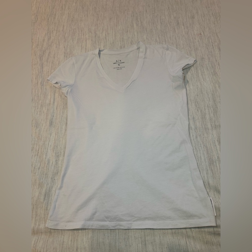 Armani Exchange White V-Neck T-Shirt